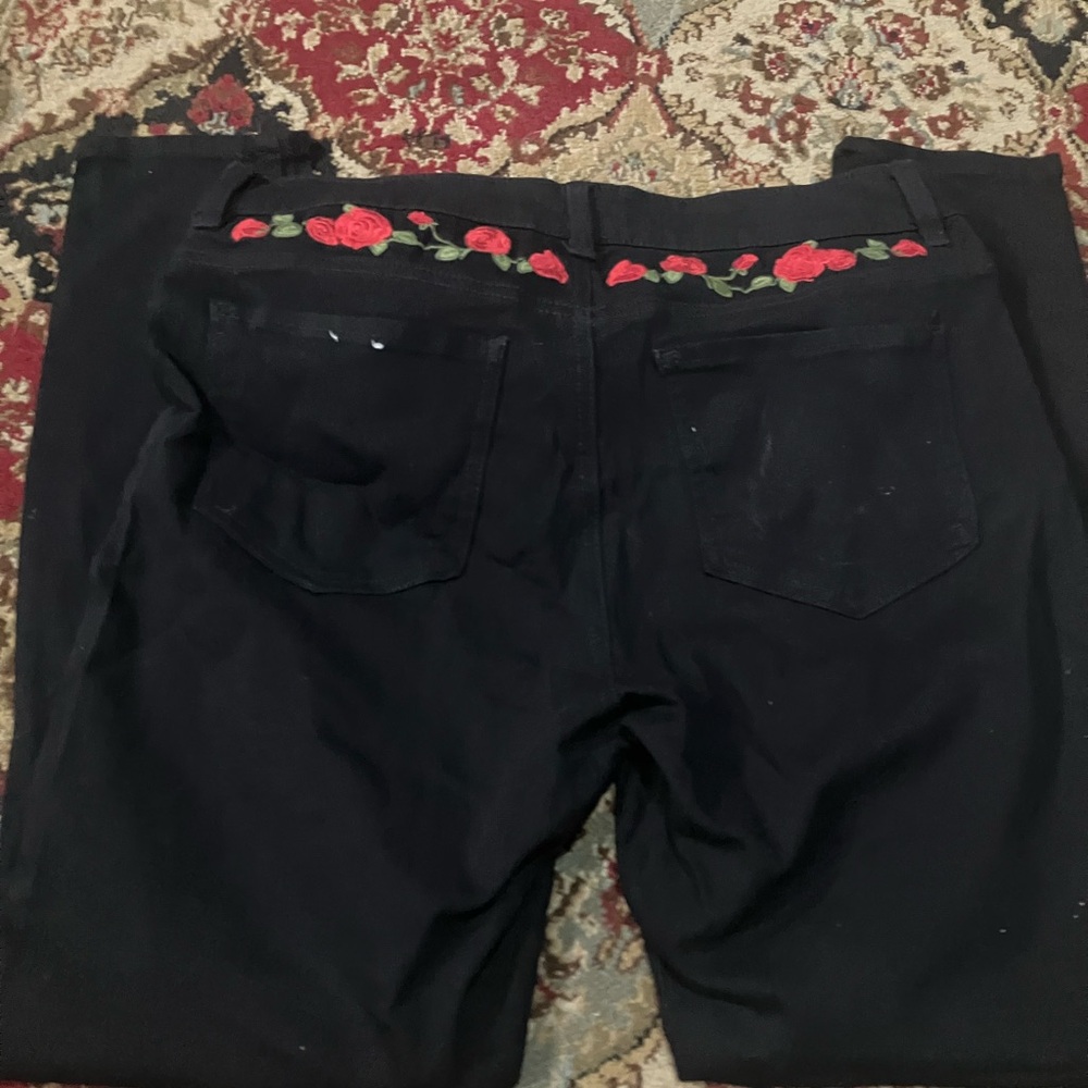 D.jeans sz12 woman’s roses jeans with lands ends boot cut jeans